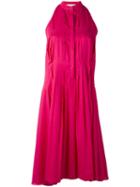Io Ivana Omazic - Pleated Flared Dress - Women - Cotton - 38, Pink/purple, Cotton