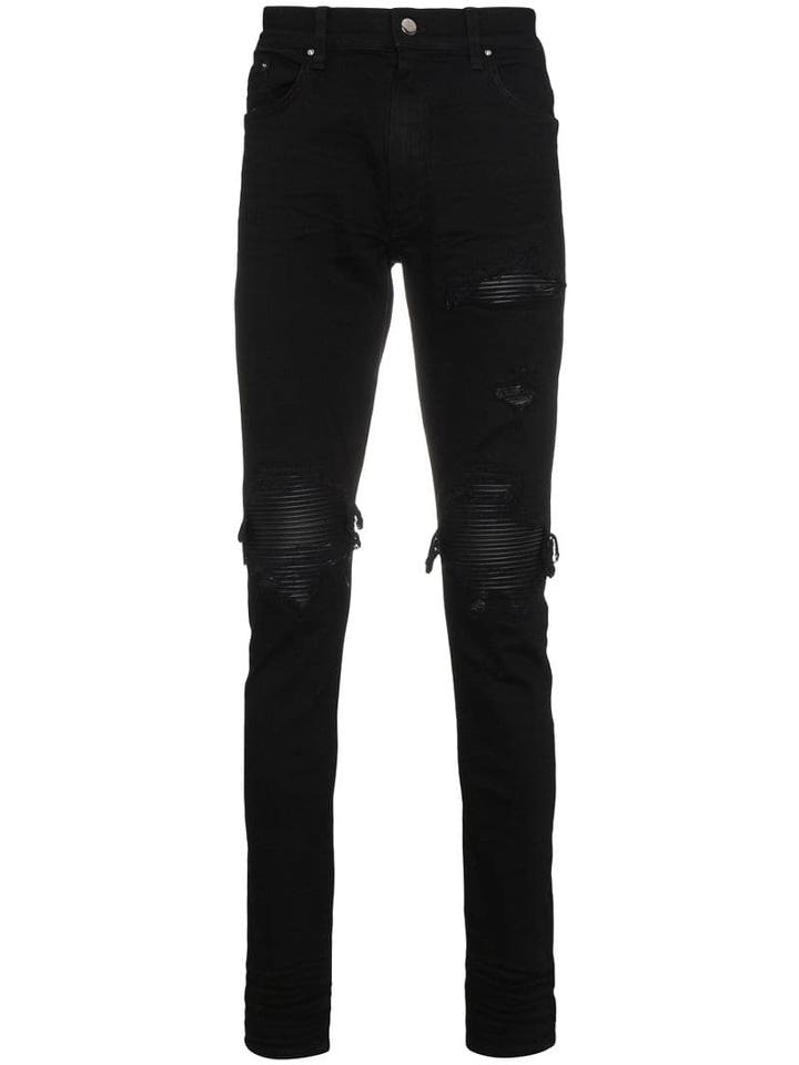 Amiri Mx1 Leather Patch Jeans - Black