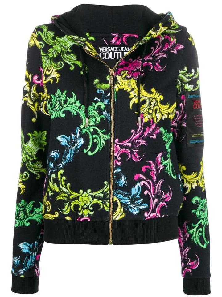 Versace Jeans Couture Multi-coloured Print Hoodie - Black