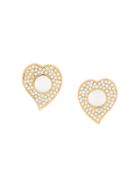 Yves Saint Laurent Vintage Heart Rhinestone Earrings - Metallic