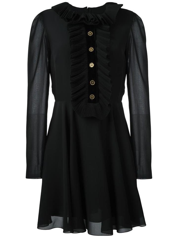Philosophy Di Lorenzo Serafini Frill Trim Dress, Women's, Size: 42, Black, Polyester/polyamide
