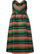 Delpozo Striped Dress, Women's, Size: 36, Polyester/silk/viscose