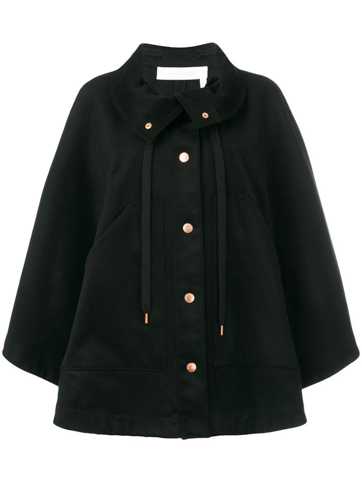 See By Chloé Oversized Cape Coat - Black