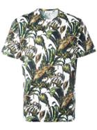 Salvatore Ferragamo Foliage Print T-shirt, Men's, Size: Xl, White, Cotton