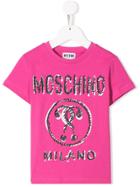 Moschino Kids Scribbled Logo T-shirt - Pink