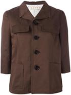 Marni Single Breasted Jacket, Women's, Size: 44, Brown, Cotton/linen/flax/silk
