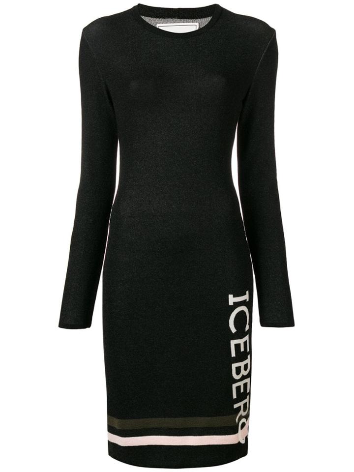 Iceberg Stretch Logo Dress - Black