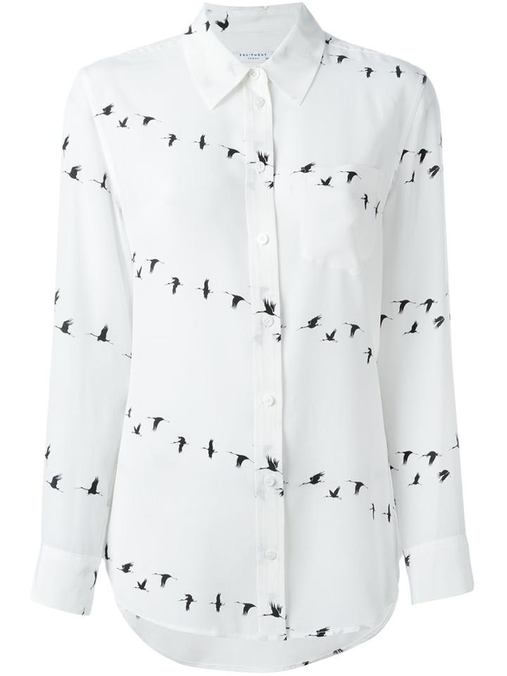 Equipment Birds Print Shirt