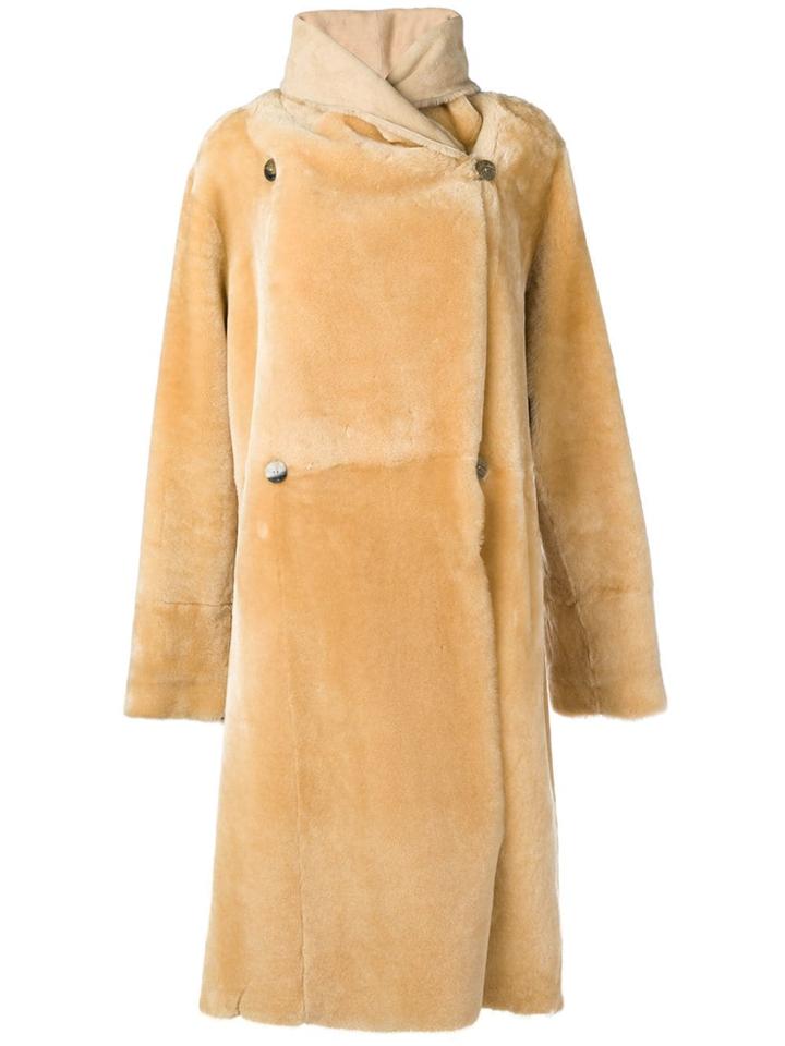 Liska Lisa Long Shearling Coat - Neutrals