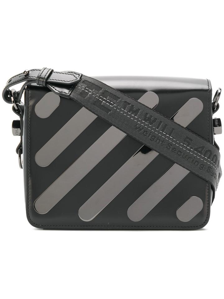 Off-white Metal Plaque Embellished Bag - Black