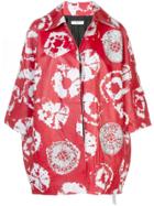 Area Printed Leather Jacket - Red