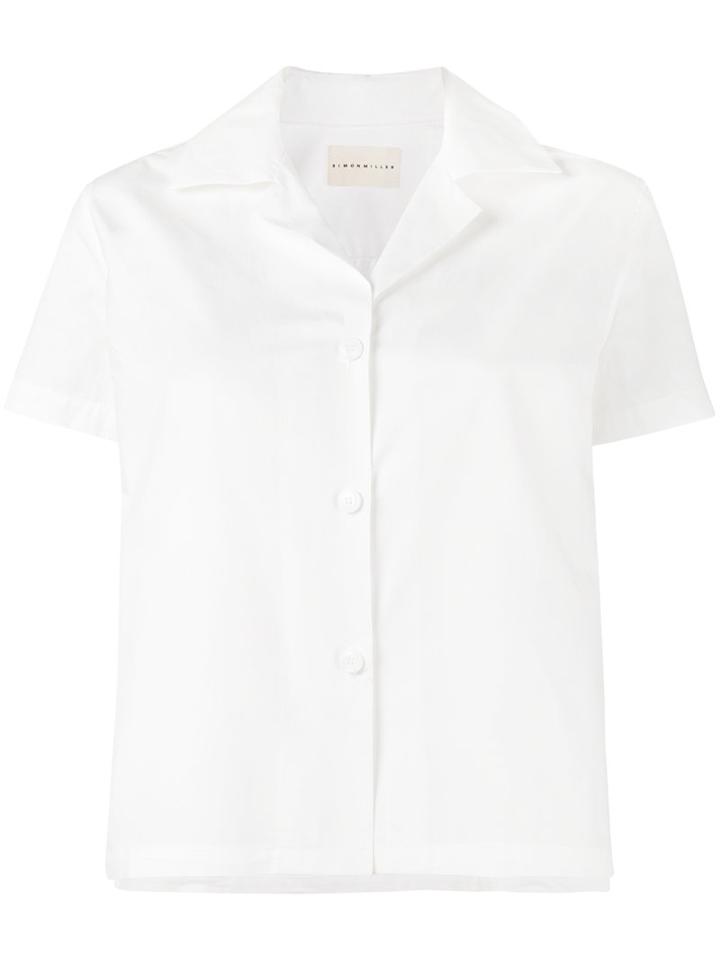 Simon Miller Short Sleeve Kinney Shirt, Women's, Size: 3, White, Cotton