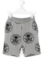 Philipp Plein Kids Skull Print Shorts, Boy's, Size: 12 Yrs, Grey