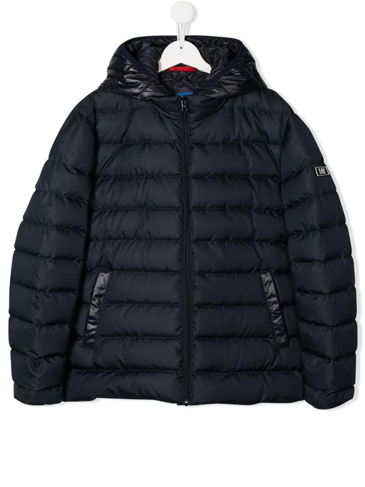 Fay Kids Padded Hooded Coat - Blue