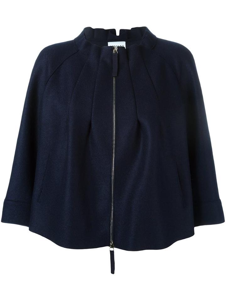 Armani Collezioni Zip-up Cape Jacket