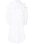 Simone Rocha Ruffle Bow Sleeve Shirt Dress - White