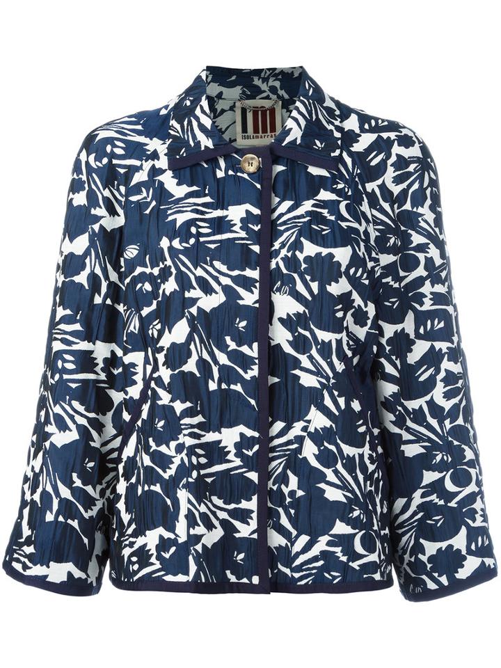 I'm Isola Marras Floral Print Jacket, Women's, Size: 44, Blue, Acetate/viscose/polyester/spandex/elastane