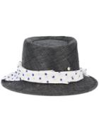 Maison Michel - 'ed' Straw Hat With Polka Dot Band - Women - Straw - M, Women's, Black, Straw