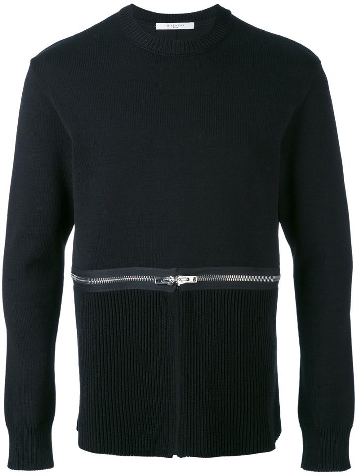 Givenchy - Zip Detail Sweatshirt - Men - Cotton - S, Black, Cotton