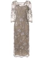 Antonio Marras Embroidered Cocktail Dress - Brown