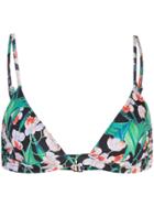 Patbo Tropical Print Bikini Top - Black