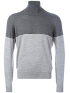 Brunello Cucinelli Turtleneck Bicolour Jumper, Men's, Size: 50, Grey, Cashmere/wool