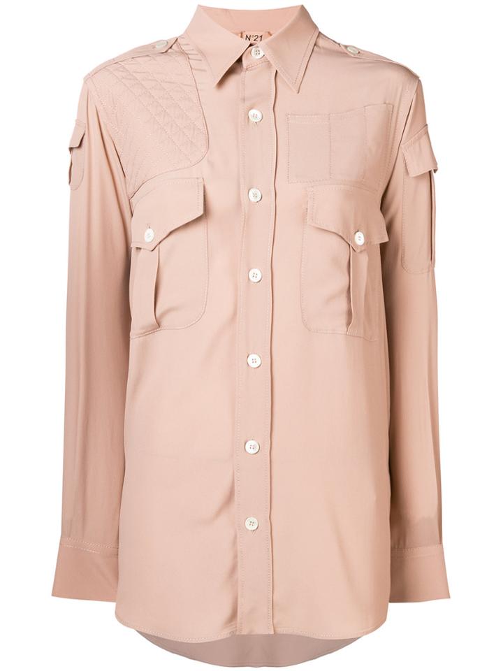 No21 Crepe Double Pocket Skirt - Pink & Purple