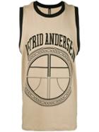 Astrid Andersen - Logo Print Sleeveless T-shirt - Men - Cotton/spandex/elastane - L, Nude/neutrals, Cotton/spandex/elastane