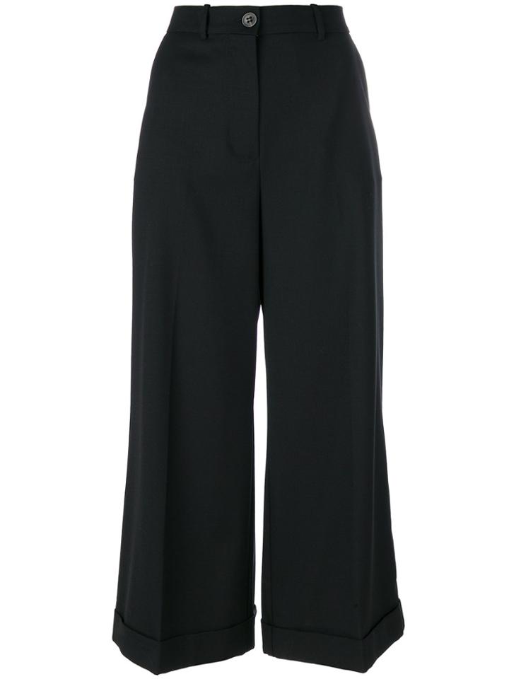 Erika Cavallini Wide Leg Cropped Pants - Black