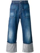 Loewe Wide Leg Cropped Jeans - Blue
