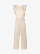 Ganni Phillips Ruffle Jumpsuit, Women's, Size: 36, Nude/neutrals, Cotton