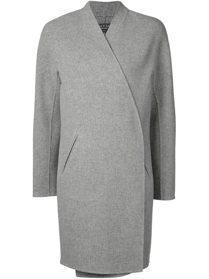 Rag & Bone Open Front Coat, Women's, Size: 4, Grey, Cotton/wool