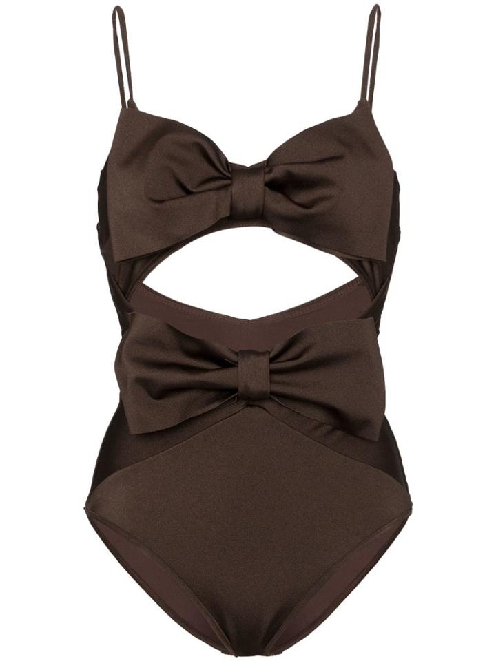 Zimmermann Bow Detail Swimsuit - Brown