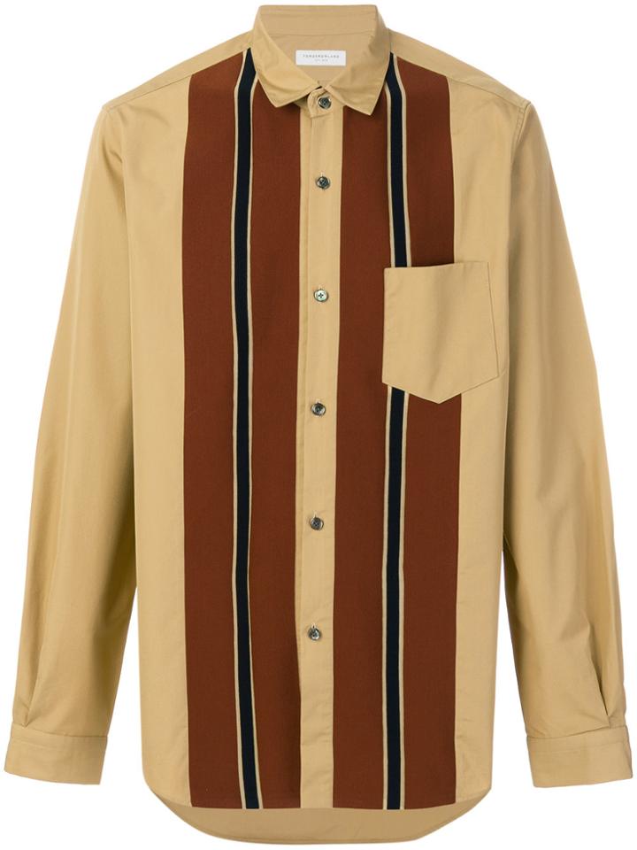 Tomorrowland Tricot Striped Detail Shirt - Brown