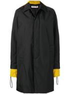 Aalto Contrasting Detail Button Coat - Black