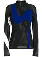 Proenza Schouler Colour-block Sheer Knitted Top - Black