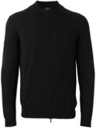 Zanone Zipped Cardigan, Men's, Size: 52, Black, Polyamide/virgin Wool