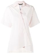 Sportmax - Asymmetric Placket Shirt - Women - Cotton - 38, Pink/purple, Cotton