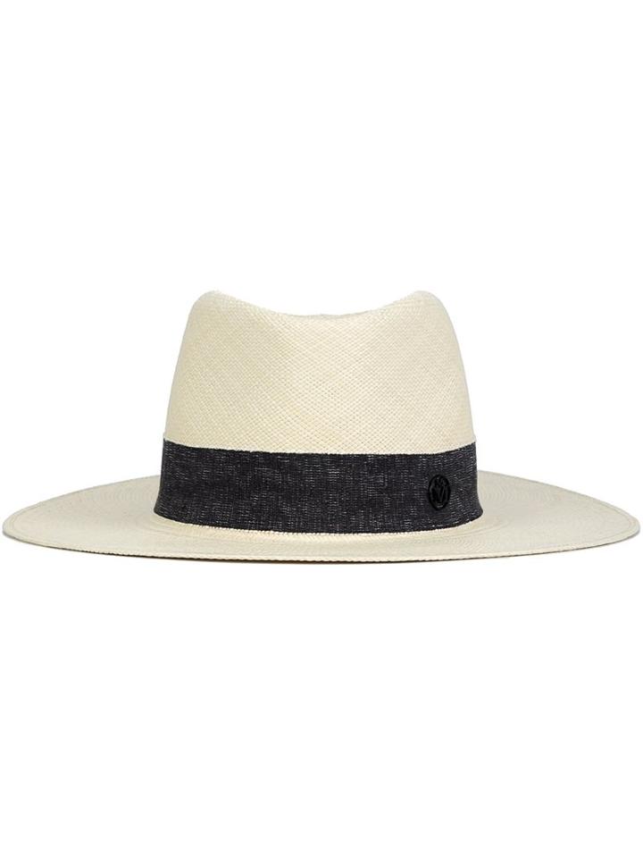 Maison Michel 'charles' Hat, Women's, Size: Large, Nude/neutrals, Cotton/polyester/straw/polyimide