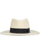 Maison Michel 'charles' Hat, Women's, Size: Large, Nude/neutrals, Cotton/polyester/straw/polyimide