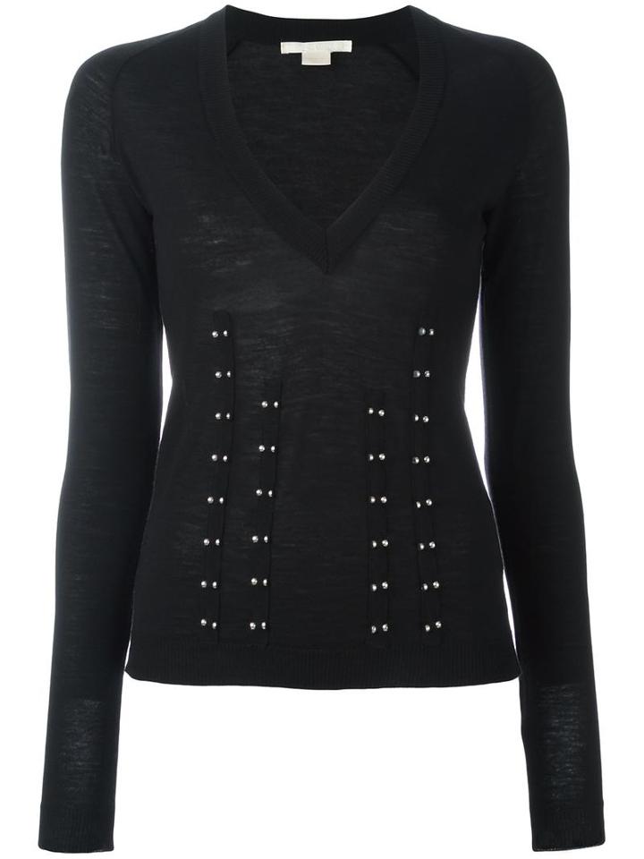 Antonio Berardi Studded V-neck Jumper, Women's, Size: 40, Black, Virgin Wool