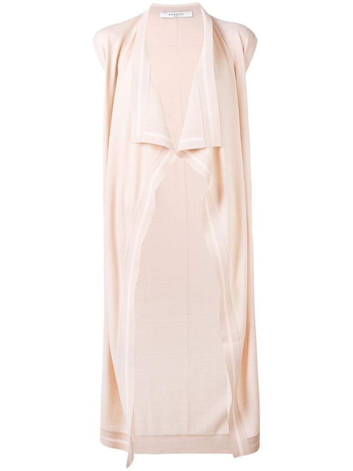 Givenchy - Draped Knitted Waistcoat - Women - Wool - L, Nude/neutrals, Wool