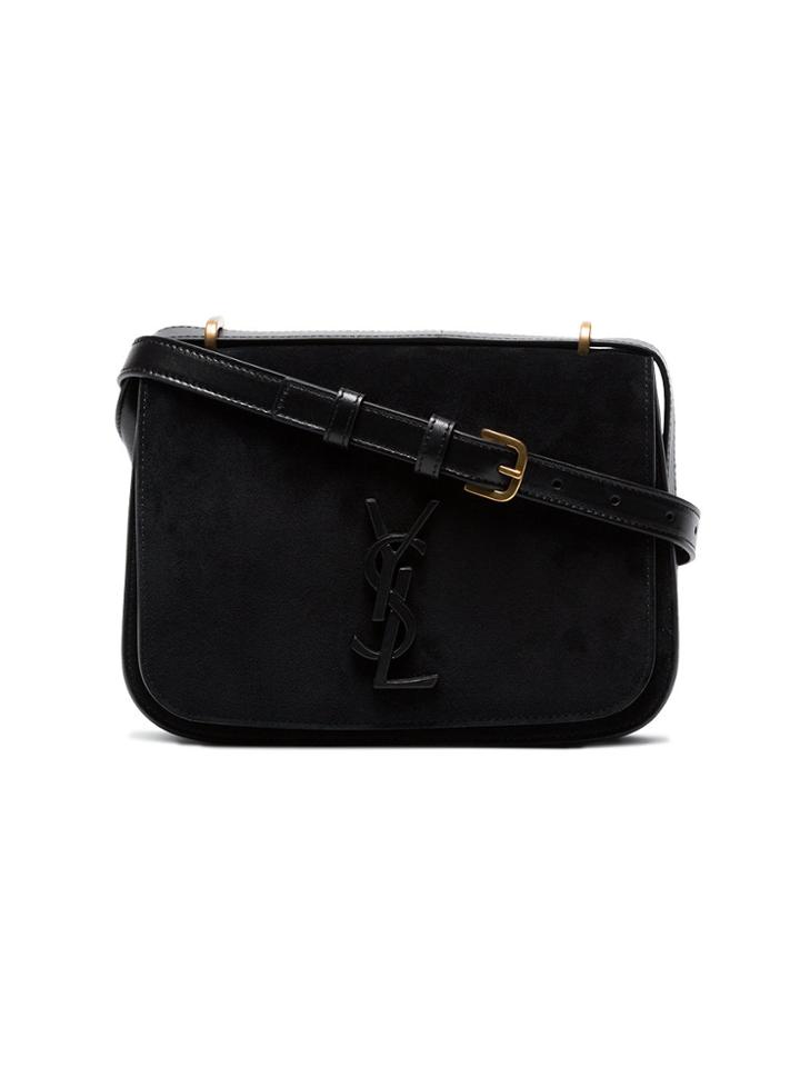 Saint Laurent Black Spontini Small Suede Satchel