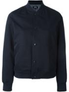 A.p.c. Varsity Bomber Jacket, Women's, Size: 36, Blue, Cotton/polyester/polyamide
