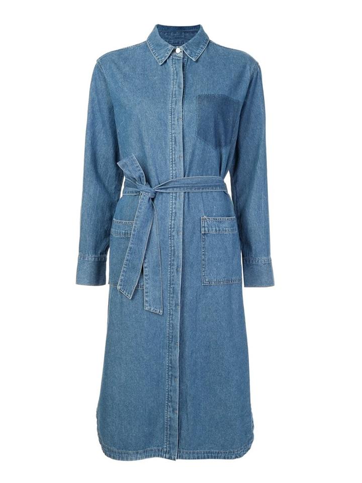 Steve J & Yoni P Denim Shirt Dress, Women's, Size: Medium, Blue, Cotton