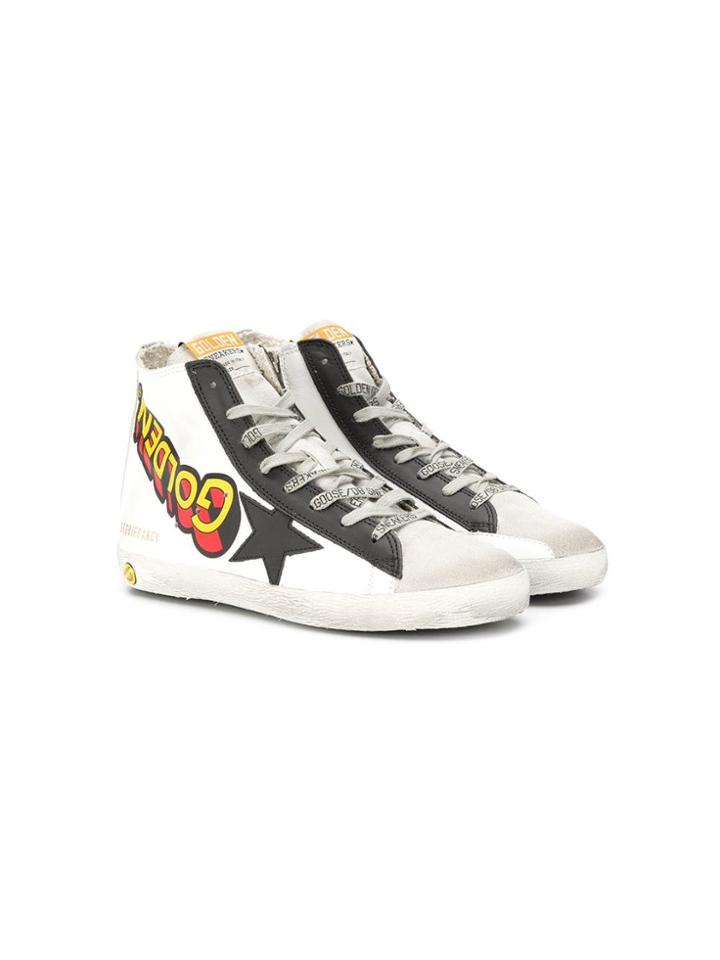 Golden Goose Kids Logo Sneakers - White