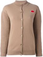Peter Jensen Textured Sleeve Cardigan, Women's, Size: Small, Nude/neutrals, Lambs Wool