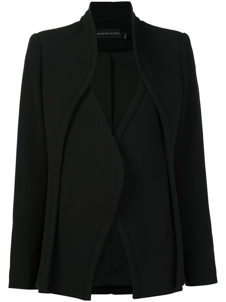 Brandon Maxwell Layered Blazer, Women's, Size: 2, Black, Spandex/elastane/acetate/viscose