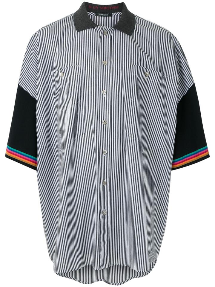 À La Garçonne Oversized Striped Shirt - Black