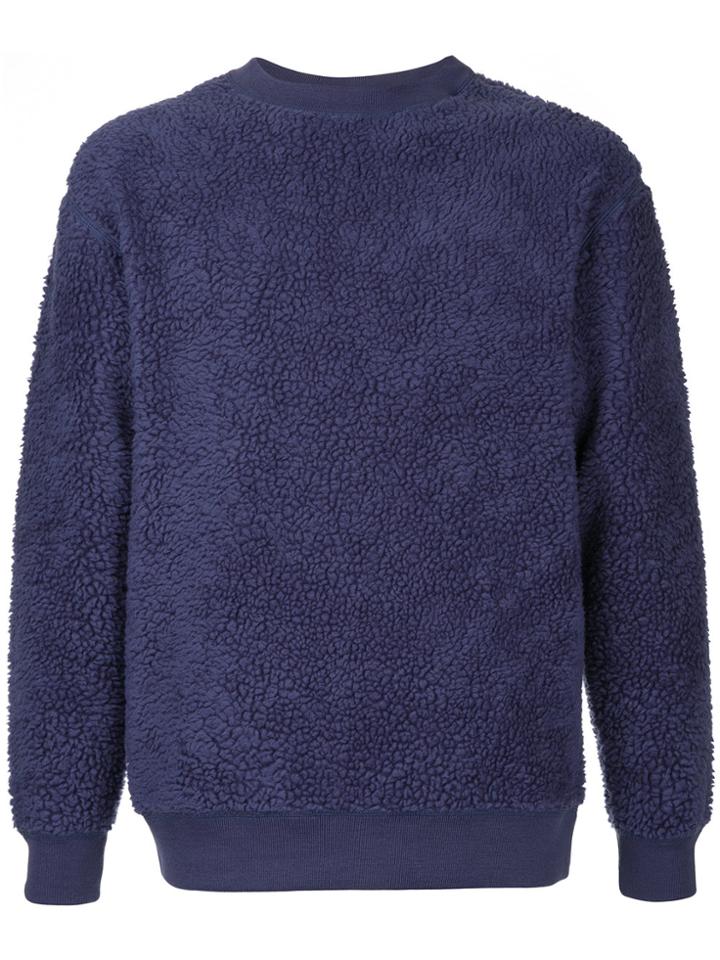 H Beauty & Youth Textured Crew Neck Sweater - Pink & Purple